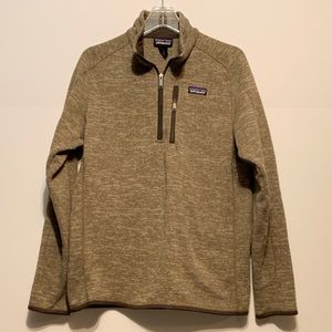 Patagonia Men’s Pullover 3/4 Zip Fleece Sweater Medium Brown